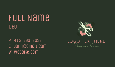 Scissors Floral Tailoring  Business Card Image Preview