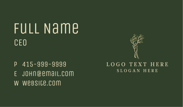 Natural Woman Tree Business Card Design Image Preview