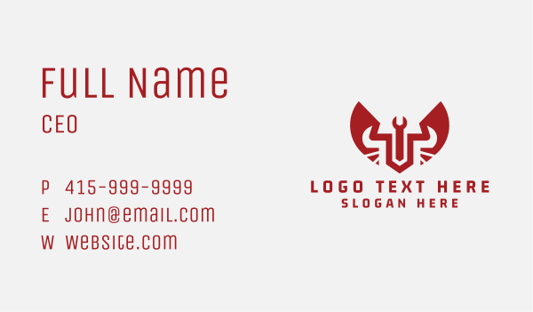 Red Handyman Wrench Wings  Business Card Design Image Preview