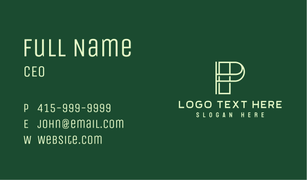 Linear Letter P Business Card Design Image Preview