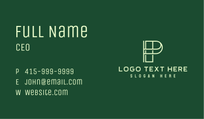 Linear Letter P Business Card Image Preview