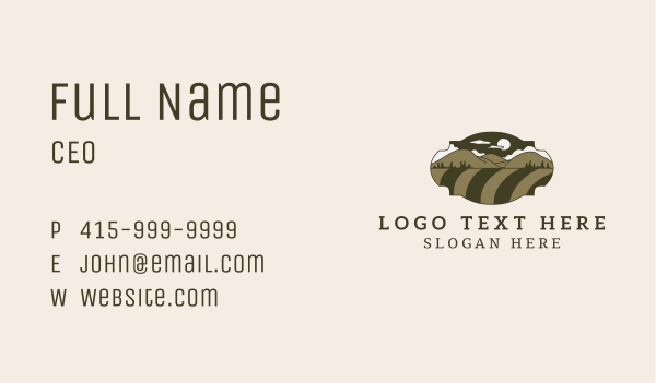 Outdoor Hills Farm Business Card Design Image Preview