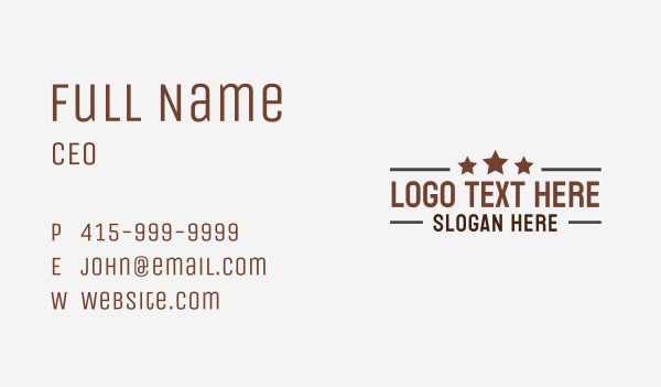 Hipster Star Wordmark Business Card Design Image Preview