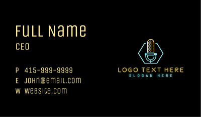 Audio Podcast Microphone Business Card Image Preview