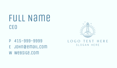 Sunshine Lighthouse Rock Business Card Image Preview