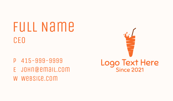 Carrot Juice Drink Business Card Design Image Preview