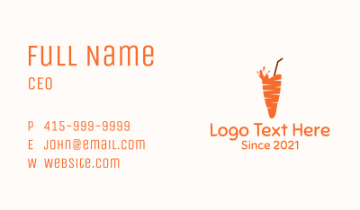 Carrot Juice Drink Business Card Image Preview