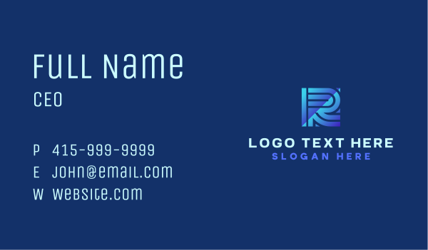 Generic Technology Letter R Business Card Design Image Preview