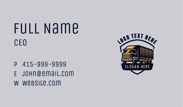 Freight Truck Logistics Business Card Design Image Preview