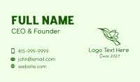 Green Natural Hummingbird Business Card Preview