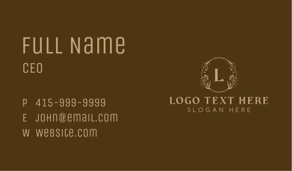 Elegant Wreath Decor Business Card Design Image Preview