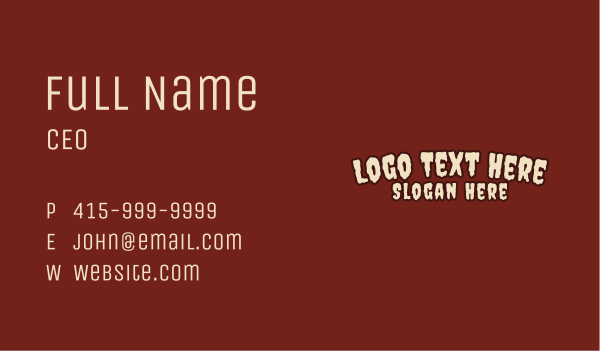 Halloween Scary Wordmark   Business Card Design Image Preview