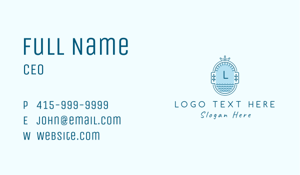 Sea Waves Lettermark Business Card Design Image Preview