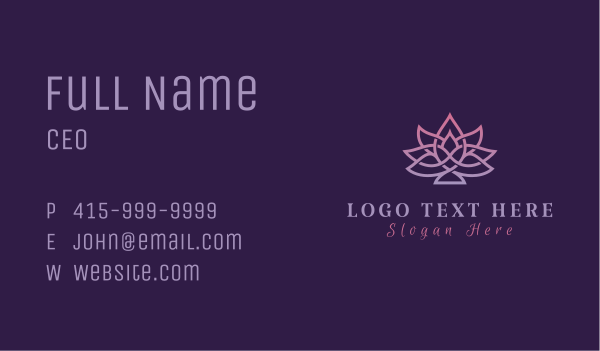 Gradient Lotus Yoga Business Card Design Image Preview