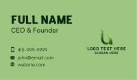 Leaf Letter U Business Card Image Preview