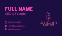 Neon Space Rocket Business Card Image Preview