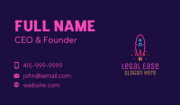 Neon Space Rocket Business Card Image Preview