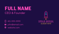 Neon Space Rocket Business Card Image Preview