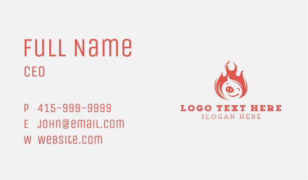 Fire Grill Pork Barbecue Business Card Design Image Preview