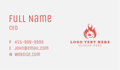Fire Grill Pork Barbecue Business Card Image Preview