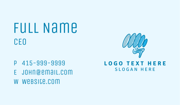 Blue Creative Brain Business Card Design Image Preview