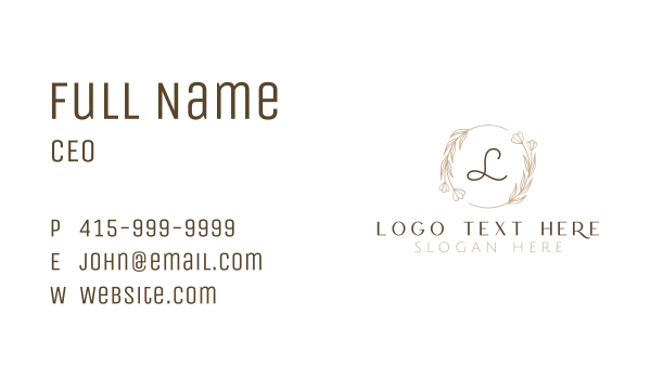 Floral Wedding Planner Lettermark Business Card Design Image Preview