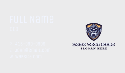Gorilla Monkey Shield Gaming Business Card Image Preview