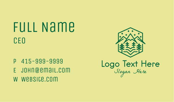 Green Outdoor Nature  Business Card Design Image Preview