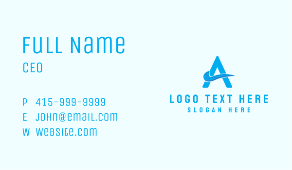 Blue Tentacle Letter A Business Card Design Image Preview