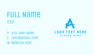 Blue Tentacle Letter A Business Card Image Preview