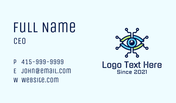 Tech Circuit Eye Business Card Design Image Preview