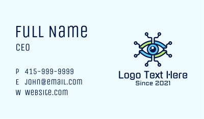 Tech Circuit Eye Business Card Image Preview