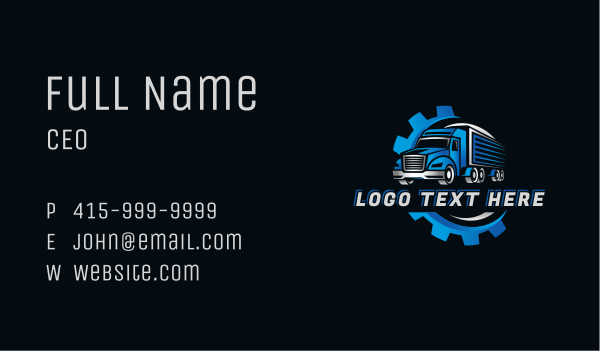 Truck Gear Cargo Business Card Design Image Preview