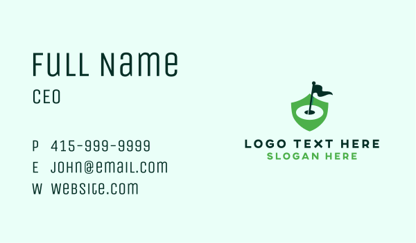 Golf Course Flag Shield Business Card Design Image Preview