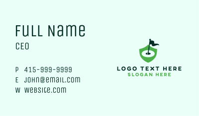 Golf Course Flag Shield Business Card Image Preview