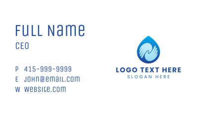 Blue Hand Droplet Business Card Image Preview