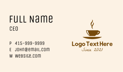 Brow Coffee Cup Business Card Image Preview