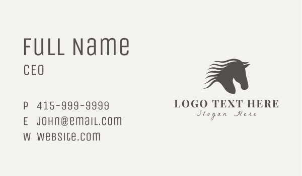 Wild Horse Equine Business Card Design Image Preview