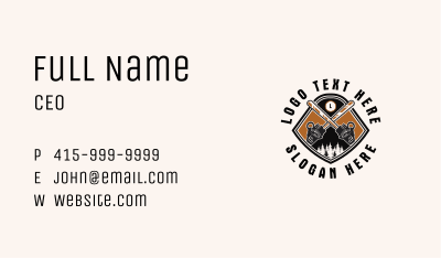 Chainsaw Woodcutting Industrial Business Card Image Preview