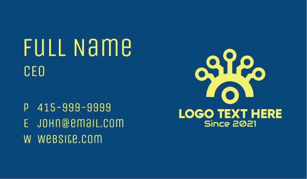 Yellow Tech Networking Business Card Design Image Preview