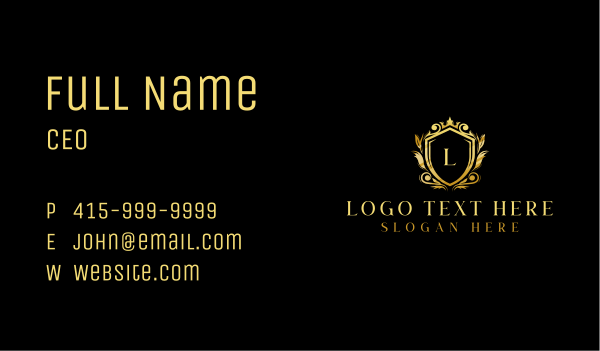 Luxury Royal Shield Business Card Design Image Preview