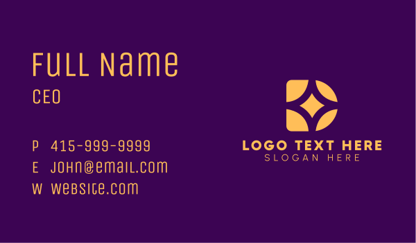 Golden Star Letter D Business Card Design Image Preview