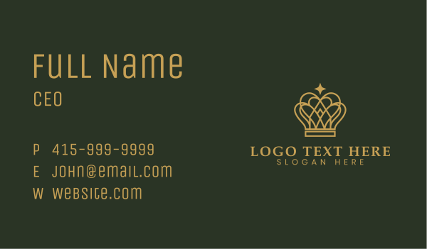 Gold Luxury Crown Business Card Design Image Preview
