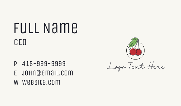 Cherry Fruit Farm Business Card Design Image Preview