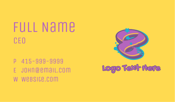 Graffiti Star Number 8 Business Card Design Image Preview