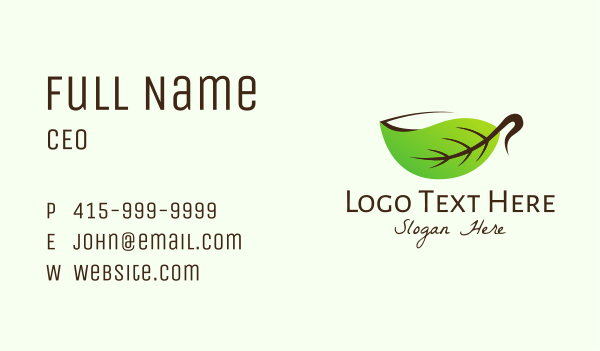 Organic Herbal Cup Business Card Design Image Preview