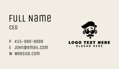 Black Hipster Beard Business Card Image Preview