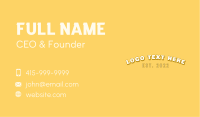 Yellow Playful Wordmark Business Card Design