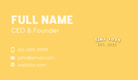 Yellow Playful Wordmark Business Card Image Preview