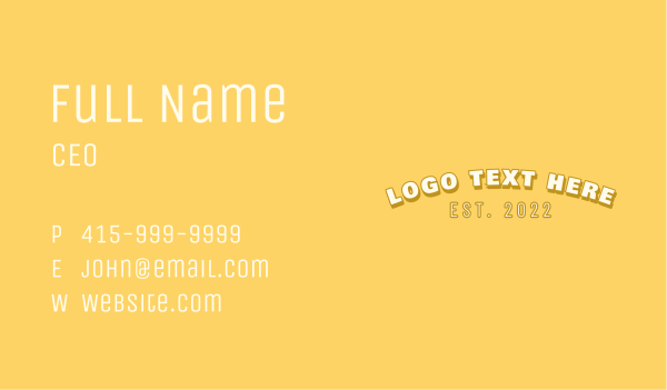 Yellow Playful Wordmark Business Card Design Image Preview